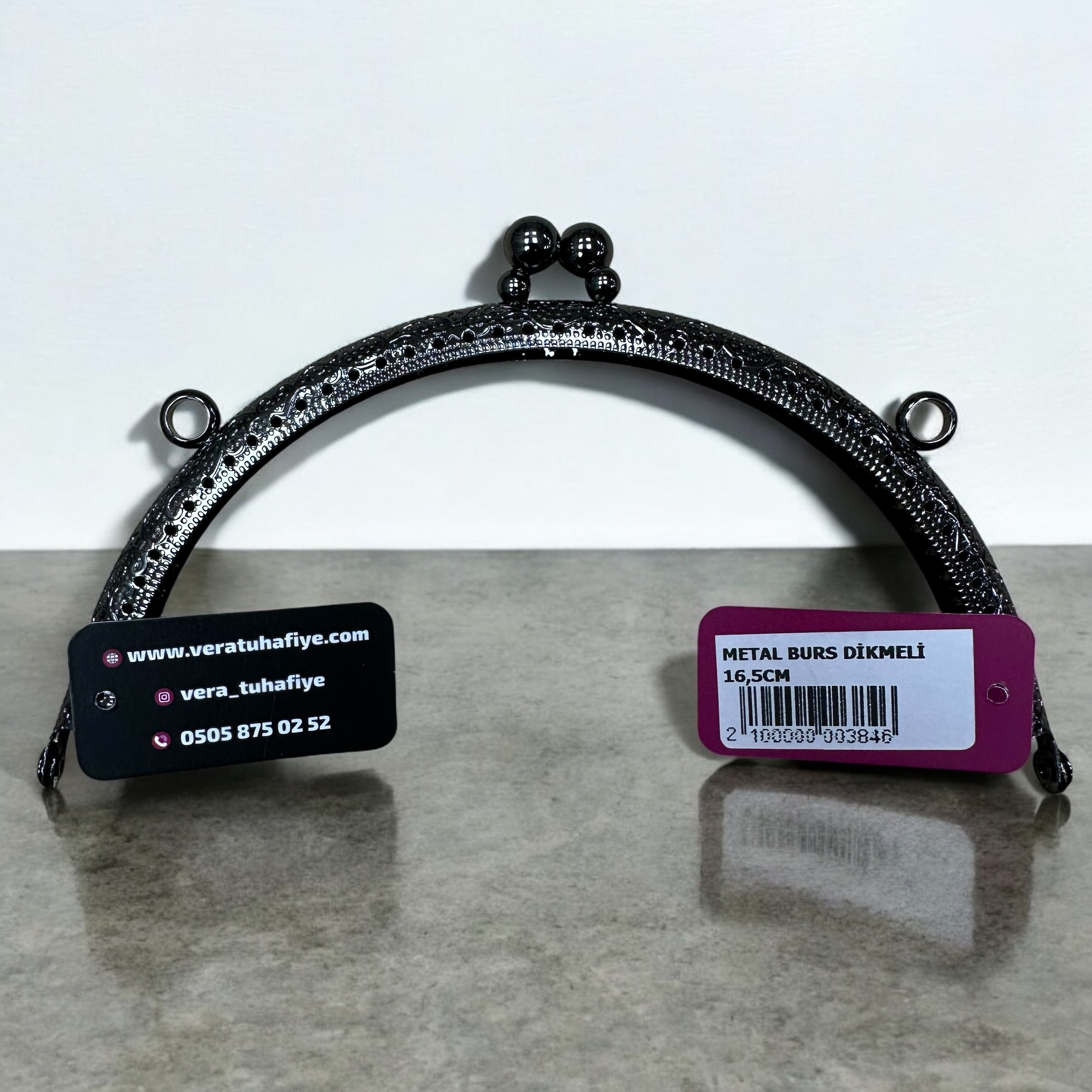 16.5 CM DİKMELİ BURS SİYAH